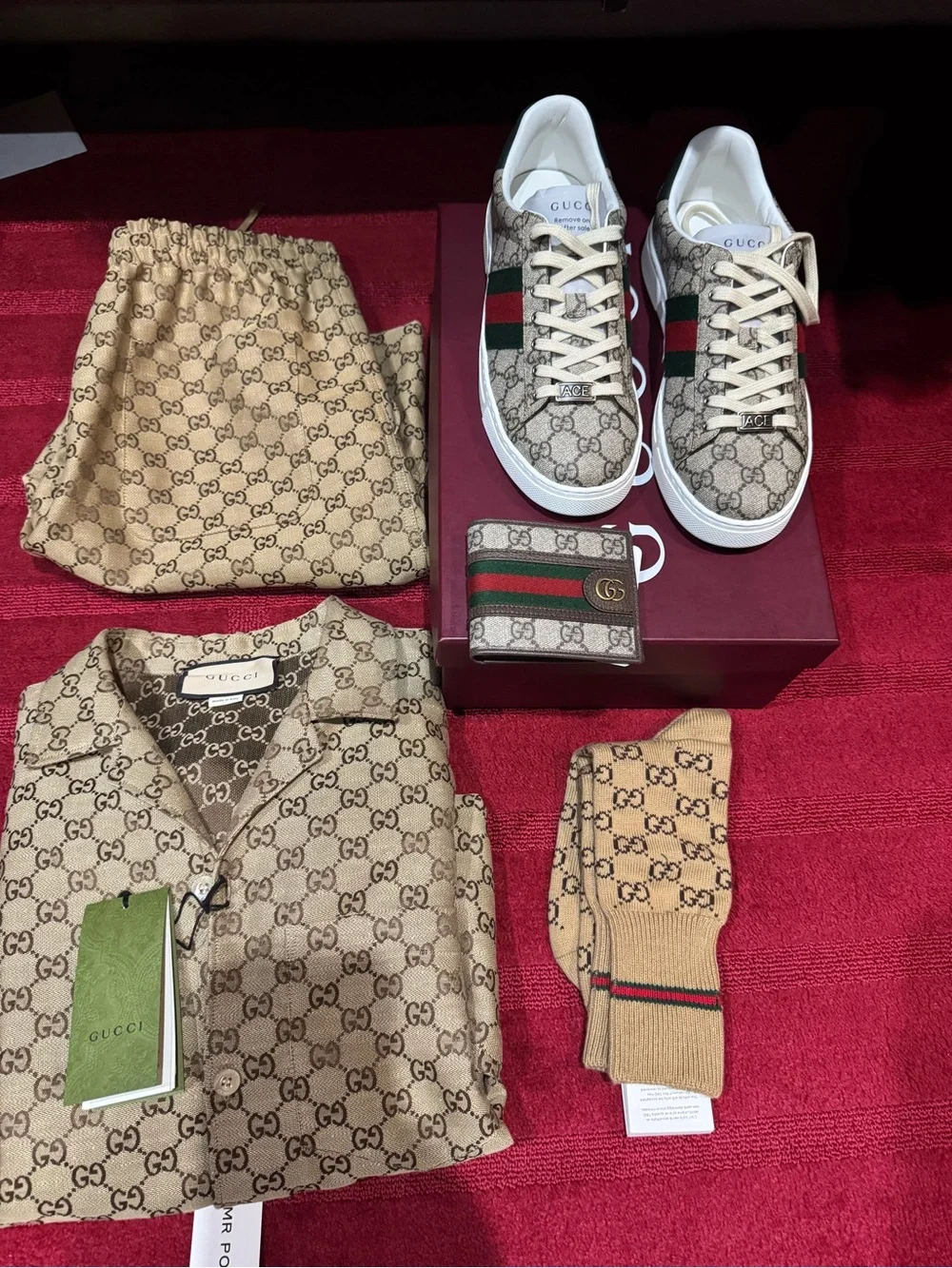 Gucci Beige and Brown All-Over GG Camp Shirt